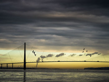 Scenic view of cloudy sky at sunset