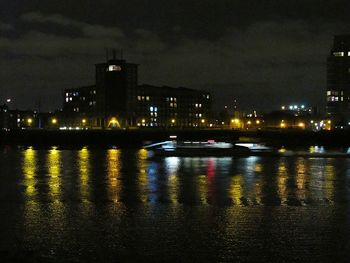 Illuminated city at night