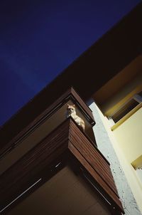 Staircase against sky at night