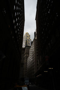 Low angle view of buildings against sky in city