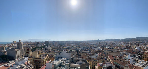 High angle view of townscape against sky