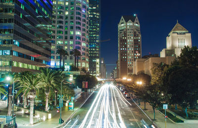 City lit up at night