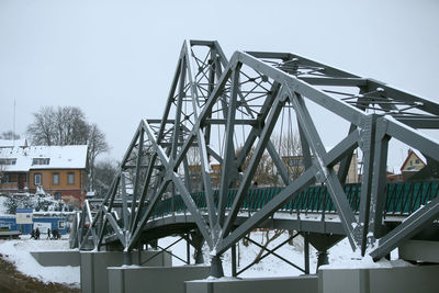 Bridge against clear sky during winter