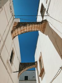 Low angle view of buildings against clear sky