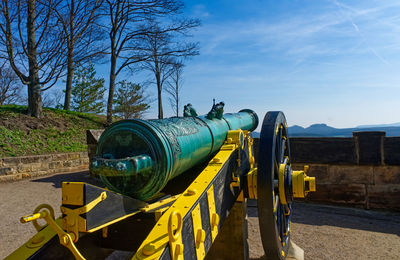 Panoramic shot of weapon against sky