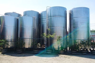 View of factory against clear sky