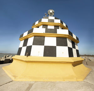 Low angle view of building against clear sky