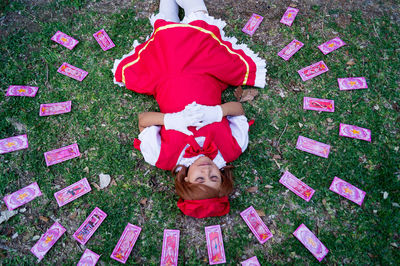 Girl playing in park