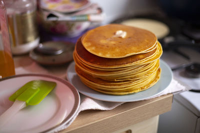 Close-up of food on table