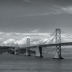 Suspension bridge against sky