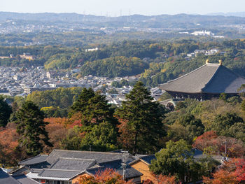 High angle view of townscape against sky