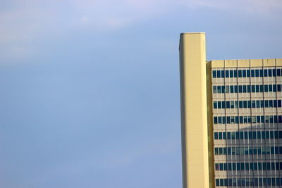 Low angle view of modern building against clear sky