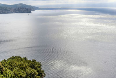 High angle view of sea against sky