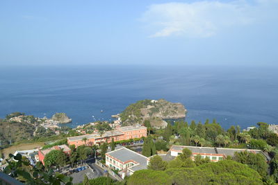 High angle view of sea against sky