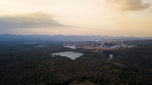 Scenic view of mountains against sky during sunset