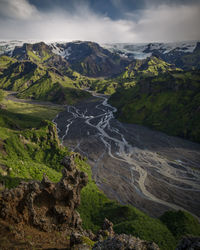 Glacial vista in southern iceland. thorsmork national park