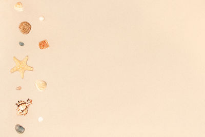 Directly above shot of heart shape on white wall