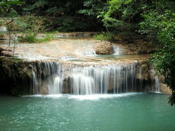 Scenic view of waterfall