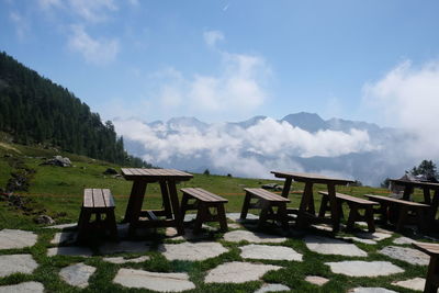 Scenic view of mountains against sky