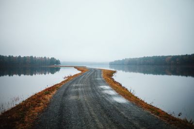 Scenic view of lake against clear sky