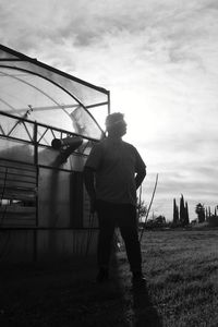 Man standing against sky