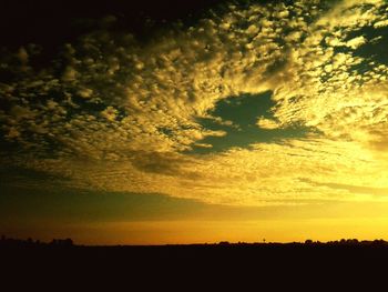 Silhouette of landscape at sunset