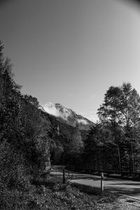 Scenic view of mountains against clear sky