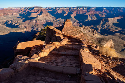 Aerial view of rock formations