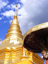 Low angle view of temple against sky