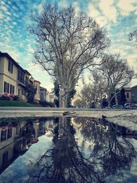 Reflection of buildings in river