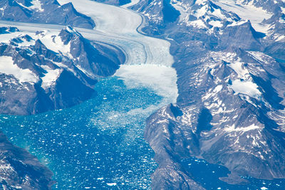 Aerial view of frozen sea