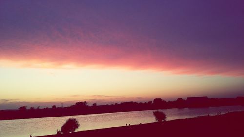 Scenic view of sea at sunset