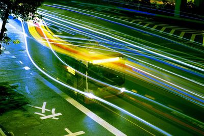 Light trails at night