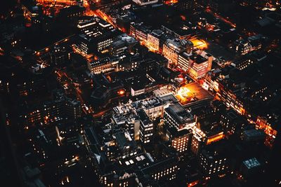 Illuminated cityscape at night