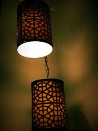 Low angle view of electric lamp