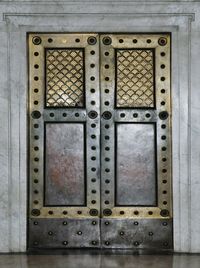 Close-up of closed metal