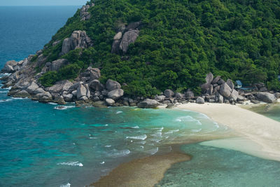 Scenic view of sea and rocks