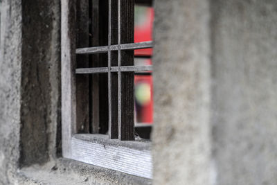 Close-up of window on wall