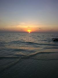 Scenic view of sea at sunset