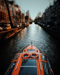 View of canal in city