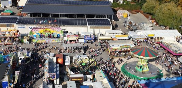 High angle view of people at amusement park