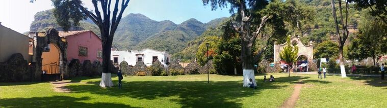 View of landscape with mountain in background