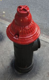 High angle view of fire hydrant