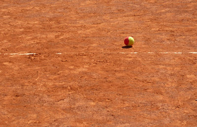 Ball on tennis court