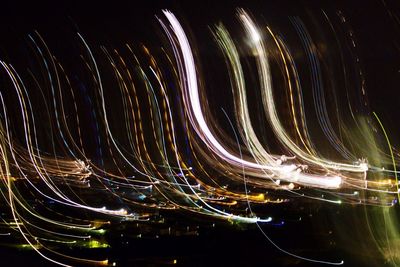 Firework display at night