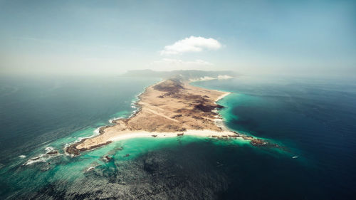 High angle view of sea against sky