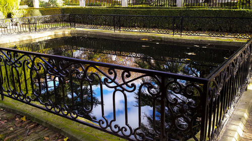 Shadow of trees on water