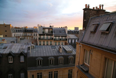 Low angle view of buildings in city