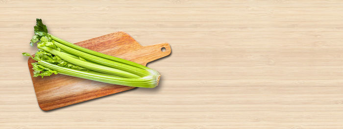 High angle view of vegetables on table