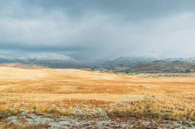 Scenic view of mountains against sky